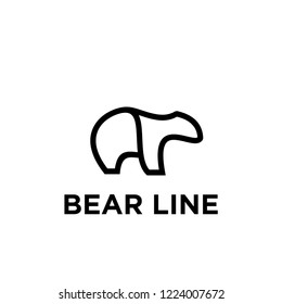 bear line unique animal logo icon designs icon vector