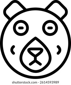Bear Line Vector Icon Design