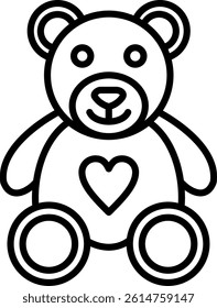 Bear Line Vector Icon Design