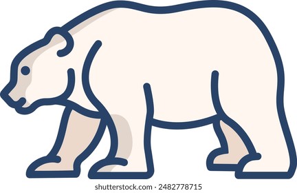 Bear linear color illustration icon