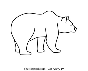 Icono vector lineal del oso. Mundo animal. Oso, dibujo, animal, bestia, contorno, imagen y más. Esbozo aislado de un oso sobre un fondo blanco.