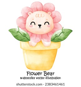 Bear, Lion, Cute Bear, Flower, Funny Bear