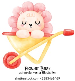 Bear, Lion, Cute Bear, Flower, Funny Bear