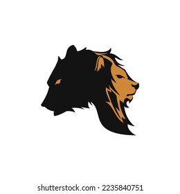 Bear and lion head illustration