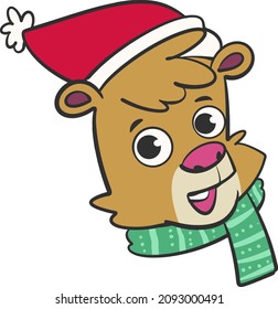 Bear little cartoon character vector