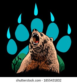 bear lllustrations wildlife t-shirt design vector