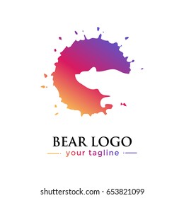 BEAR LOGO. animal logo with gradation concept
