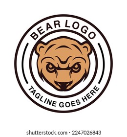 Bear Logo Animal Vector Design Mascot illustration Symbol Icon