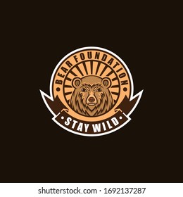 Bear Logo Badge Design Wild life