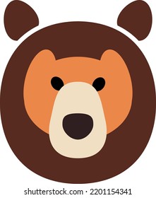 Bear logo in brown orange over white
