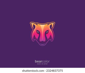 Logo del oso. Icono de vector animal colorido