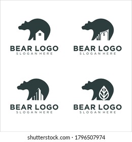 bear logo design abstract collection