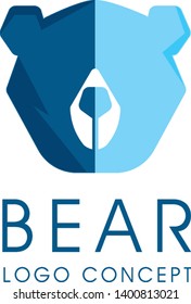 
Bear logo design, badge or emblem with head of bear animal vector Illustration on a white background