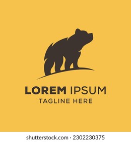 Diseño del logo del oso. Vector de logotipo de mascota de oso plano libre