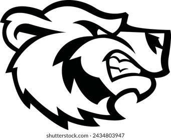 Bear Logo design, Furious bear sport vector logo concept isolated on white background. Modern predator professional team badge design. Premium quality wild animal t-shirt tee print illustration