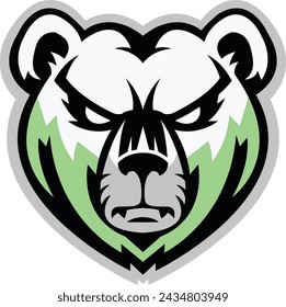 Bear Logo design, Furious bear sport vector logo concept isolated on white background. Modern predator professional team badge design. Premium quality wild animal t-shirt tee print illustration