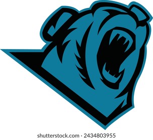 Bear Logo design, Furious bear sport vector logo concept isolated on white background. Modern predator professional team badge design. Premium quality wild animal t-shirt tee print illustration