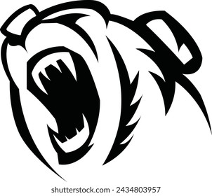 Bear Logo design, Furious bear sport vector logo concept isolated on white background. Modern predator professional team badge design. Premium quality wild animal t-shirt tee print illustration