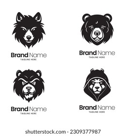 bear logo design. bear head logo design, bear illustration, mascot logo design,