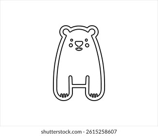 Bear logo design icon outline template 