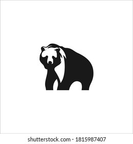 Graphic Illustration Bear Silhouette Stencil Stock Vector (royalty Free 