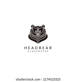 Plantilla de icono de diseño del logotipo del oso