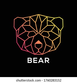 bear logo design inspiration. bear head. geometric logo. bear icon, Design element for logo, poster, card, banner, emblem, t shirt. Vector illustration