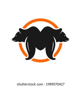 bear logo design with letter M