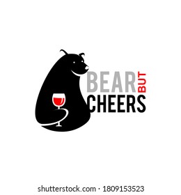 bear logo design playful print idea, animal or trading market vector template inspiration