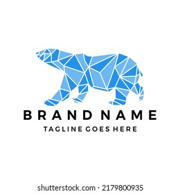 Bear logo design polygonal vector