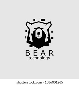Bear logo design stock vector