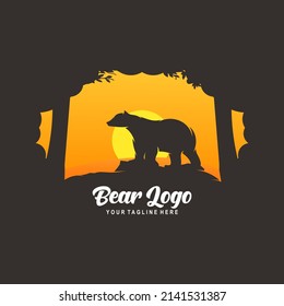 Bear logo design template illustration
