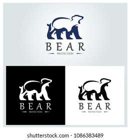 Bear logo design template. Vector illustration