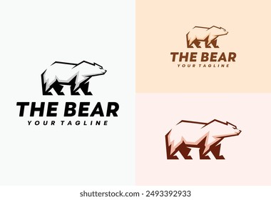 Ilustración vectorial de diseño de logotipo de oso	