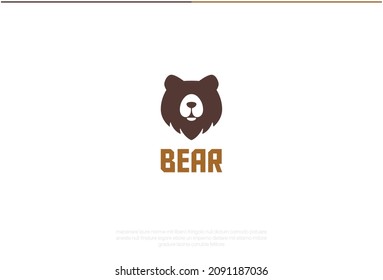 Bear Logo Design. Vector Logo Template. A modern outline of a bear head symbol as an organic and playful logomark. EPS10