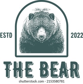 Bear logo design vintage or retro.