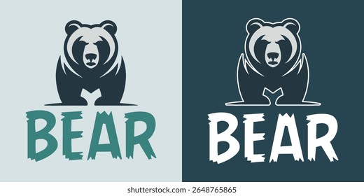 Bear Logo Design – Wild Animal Emblem, Grizzly Mascot Vector Illustration
