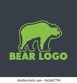 Bear logo element, green on dark gray