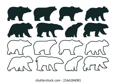 Bear logo filled outline design vector icon symbol template