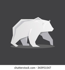 The Bear Logo Flat, geometric vector illustrations dark background