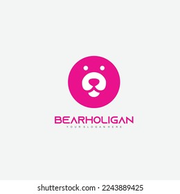 bear logo gradient color design icon 