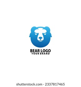 bear logo gradient color design for business symbol