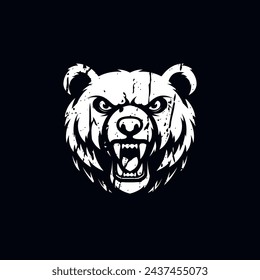 bear logo with grunge concept