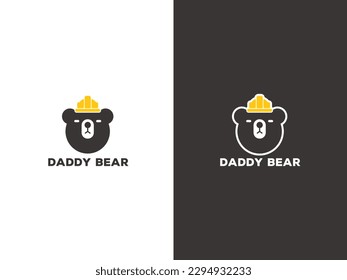 Bear logo with helmet, Daddy bear logo