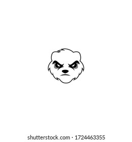 bear logo icon design with simple line art style