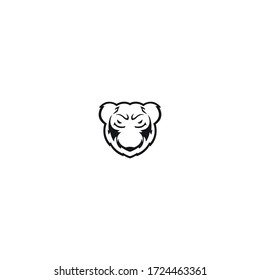 bear logo icon design with simple line art style