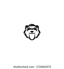 diseño de icono del logotipo del oso con estilo de línea simple