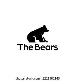 bear logo icon design. simple animal sillhouette of grizzly bear design logo