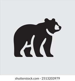 Ilustración de Arte vectorial de silueta de icono de logotipo de oso