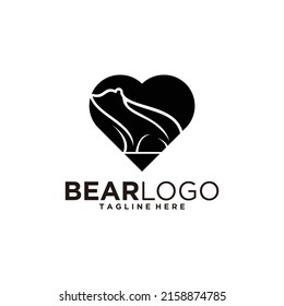 Logotipo del oso - ilustración del vector icono sobre fondo blanco